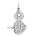 14K White Gold Key To My Heart Pendant for Couples by Fine Color Jewels