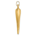 14k Yellow Gold Hollow 3-D Italian Horn Charm Pendant by Fine Color Jewels