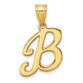 14k Gold Script Initial Charm Pendant by Fine Color Jewels