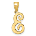 14k Gold Script Initial Charm Pendant by Fine Color Jewels