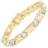 0.98 Ct Round White Diamond Prong Yellow Gold Over Silver Geometric Chevron Link Cocktail Bracelet