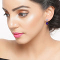 2.70 Ct Pear Purple Amethyst & Lab Diamond Prong Silver Teardrop Dangle Earrings by Fine Color Jewels
