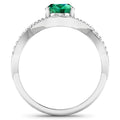 1 Ct Oval Green Zambian Emerald Diamond Prong 14K Gold Crossover Ring by Fine Color Jewels