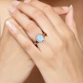 0.90 Ct Teardrop White Ethiopian Opal and Lab Diamond Prong Silver Halo Ring by Fine Color Jewels