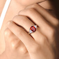 1.65 Ct Cushion Yellow Madeira Citrine and Lab Diamond Prong Silver Bridge Ring by Fine Color Jewels