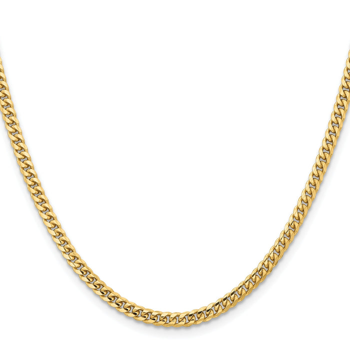 10k Gold Cuban Chain Necklace 18 inch by Fine Color Jewels
