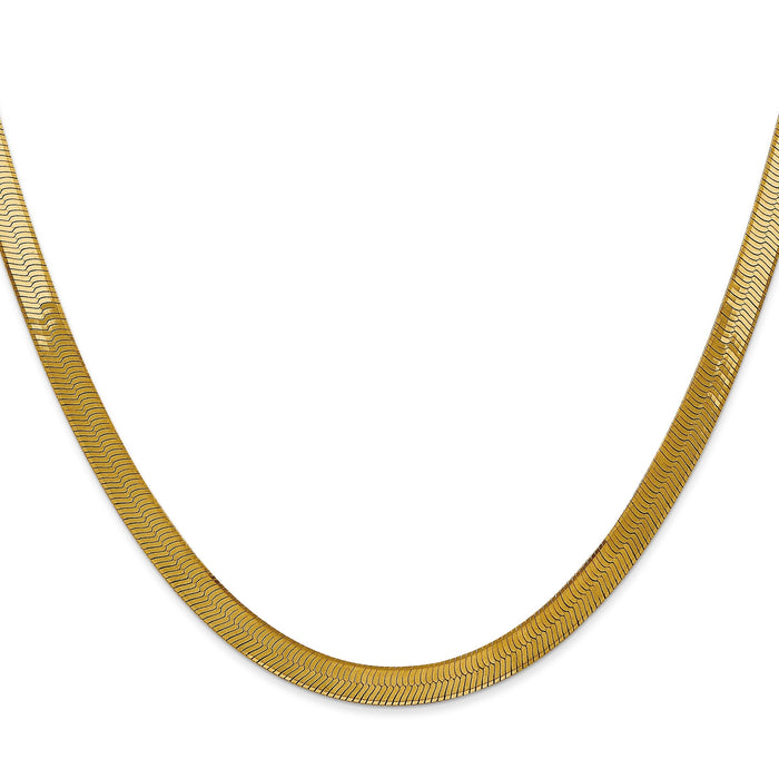 20-inch 14k Yellow Gold Silky Herringbone Chain by Fine Color Jewels