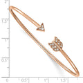 1/10 ct Diamond Arrow Flexible Cuff Bangle Bracelet 14k Rose Gold by Fine Color Jewels