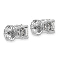 14K White Gold Round Shaped Lab Grown Diamond Stud Earrings by Fine Color Jewels