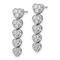 14K Gold Lab Grown Diamond Heart Dangle Post Earrings by Fine Color Jewels