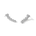 14K Gold Lab Grown Diamond Heart Dangle Post Earrings by Fine Color Jewels
