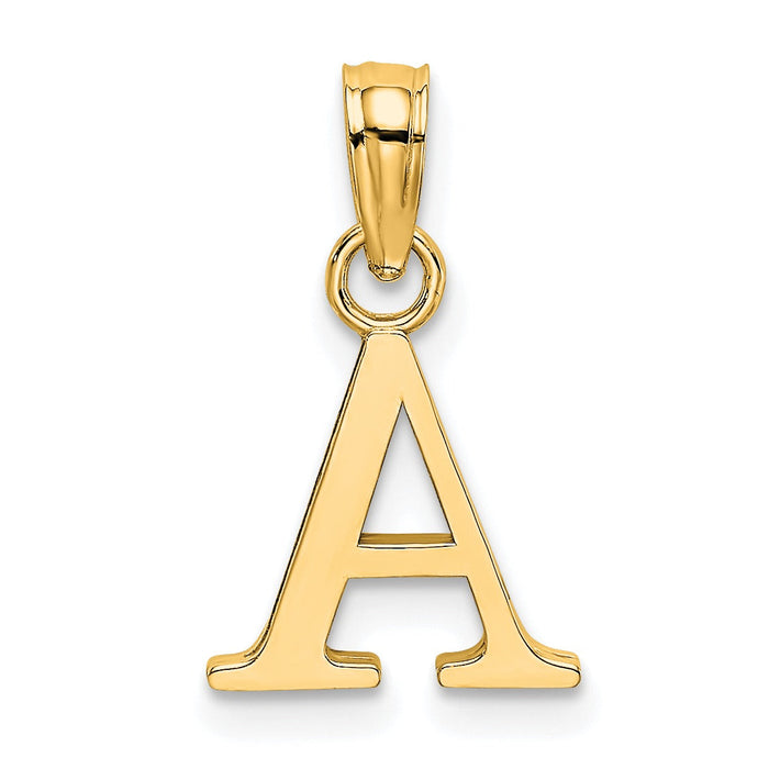 14k Gold Block Initial Letter Pendants by Fine Color Jewels
