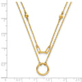 Double Layer Circle 14K Yellow Gold Cable Chain Necklace by Fine Color Jewels