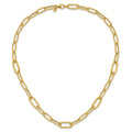 18 inch Fancy Paperclip Link Chain Necklace 14K Yellow Gold by Fine Color Jewels