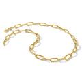 18 inch Fancy Paperclip Link Chain Necklace 14K Yellow Gold by Fine Color Jewels