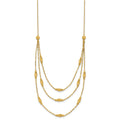 Diamond-Cut Beaded 14K Gold Polished Layered Necklace by Fine Color Jewels