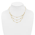 Diamond-Cut Beaded 14K Gold Polished Layered Necklace by Fine Color Jewels