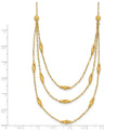 Diamond-Cut Beaded 14K Gold Polished Layered Necklace by Fine Color Jewels