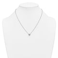 14k White Gold Lab Grown Diamond Solitaire Heart Necklace by Fine Color Jewels