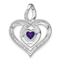 Amethyst and Diamond Heart In Heart Pendant by Fine Color Jewels