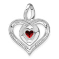 Garnet and Diamond Heart In Heart Pendant by Fine Color Jewels
