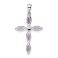 Sterling Silver Natural Amethyst and Diamond Pendant by Fine Color Jewels
