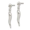 Sterling Silver Italian Horn Post Dangle Earrings by Fine Color Jewels