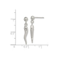 Sterling Silver Italian Horn Post Dangle Earrings by Fine Color Jewels