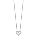 Sterling Silver CZ Heart Necklace by Fine Color Jewels