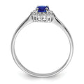 0.34 Ct Round Blue Sapphire and Diamond Prong Silver Snowflake Halo Ring by Fine Color Jewels