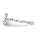 Silver Stackable Natural Aquamarine Cross Ring by Fine Color Jewels