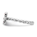 Silver Stackable Natural Pink Tourmaline Cross Ring by Fine Color Jewels