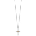 Sterling Silver London Blue Topaz Cross Extension Necklace by Fine Color Jewels