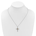 Sterling Silver Natural Garnet Cross Extension Necklace by Fine Color Jewels