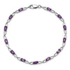 2.73 Ct Oval Purple Amethyst Prong Sterling Silver Infinity Link Bracelet