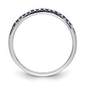 0.24 Ct Round Blue Sapphire Prong White Gold Half Eternity Ring by Fine Color Jewels
