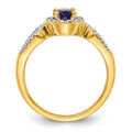 1.38 Ct Oval Blue Created Sapphire With Diamond Prong 14K Gold Engagement Halo Pave Ring by Fine Color Jewels
