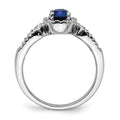 1.38 Ct Oval Blue Created Sapphire With Diamond Prong 14K Gold Engagement Halo Pave Ring by Fine Color Jewels