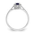 0.30 Ct Oval Blue Sapphire & Diamond Prong 14K White Gold Classic Halo Ring by Fine Color Jewels