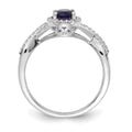 1 Ct Oval Blue Sapphire & Diamond Prong 10K Gold Halo Criss Cross Ring by Fine Color Jewels