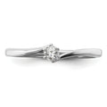 14k White Gold Lab Grown Diamond Petite Solitaire Engagement Ring 1/8 carat by Fine Color Jewels