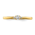 14k Gold Lab Grown Diamond Petite Three Stone Engagement Ring 1/8 carat by Fine Color Jewels