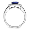 1.31 Ct Cushion Blue Lab Created Sapphire and Diamond Prong 14K White Gold Halo Ring by Fine Color Jewels