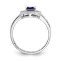 0.68 Ct Oval Lab Created Blue Sapphire and Diamond Prong 14K White Gold Halo Side Pave Ring by Fine Color Jewels