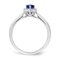 0.5 Ct Pear Blue Sapphire and Diamond 14K Gold Halo Teardrop Ring by Fine Color Jewels