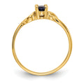 0.35 Ct Oval Blue Sapphire Prong 14K Yellow Gold Solitaire Knot Ring by Fine Color Jewels