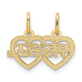 14k BEST FRIENDS Break Apart heart Pendant for 2 by Fine Color Jewels