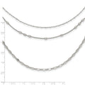 Round Beaded Sterling Silver Rhodium-Plated Layered Necklace by Fine Color Jewels
