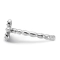 Silver Stackable Natural White Topaz Cross Ring by Fine Color Jewels