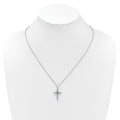 Natural Swiss Blue Topaz Cross Necklace Sterling Silver by Fine Color Jewels